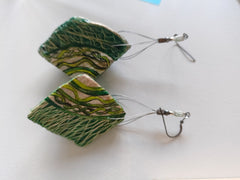 Orecchini a rombo in fibra del ficodindia